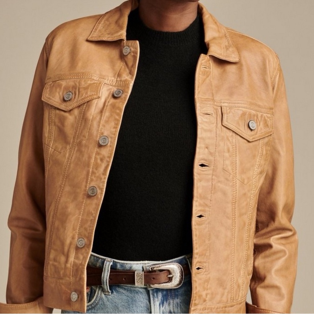 Lucky Brand Leather Trucker Jacket
